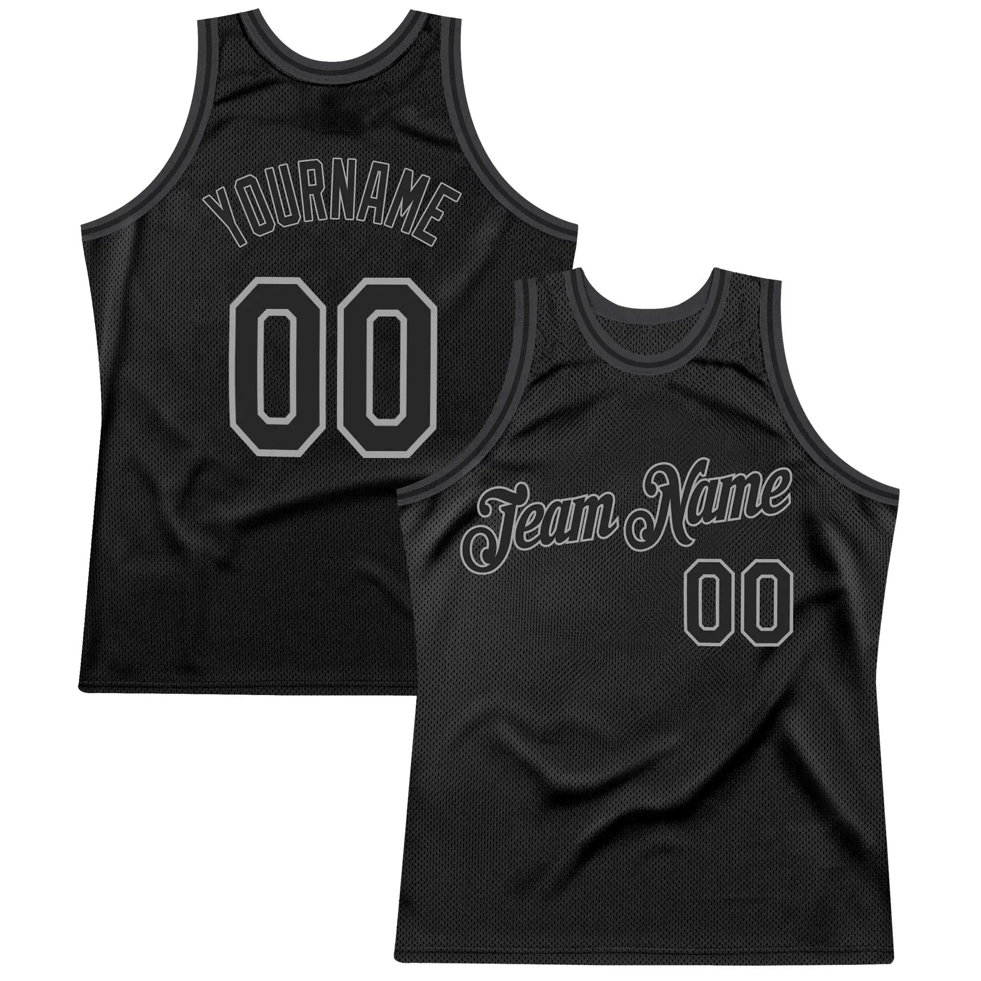 Custom Black & Gray Throwback Basketball Jersey – Authentic