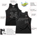 Custom Black & Gray Throwback Basketball Jersey 3