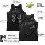 Custom Black & Gray Throwback Basketball Jersey – Authentic