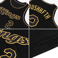 Custom Black and Old Gold Throwback Basketball Jersey Authentic 5