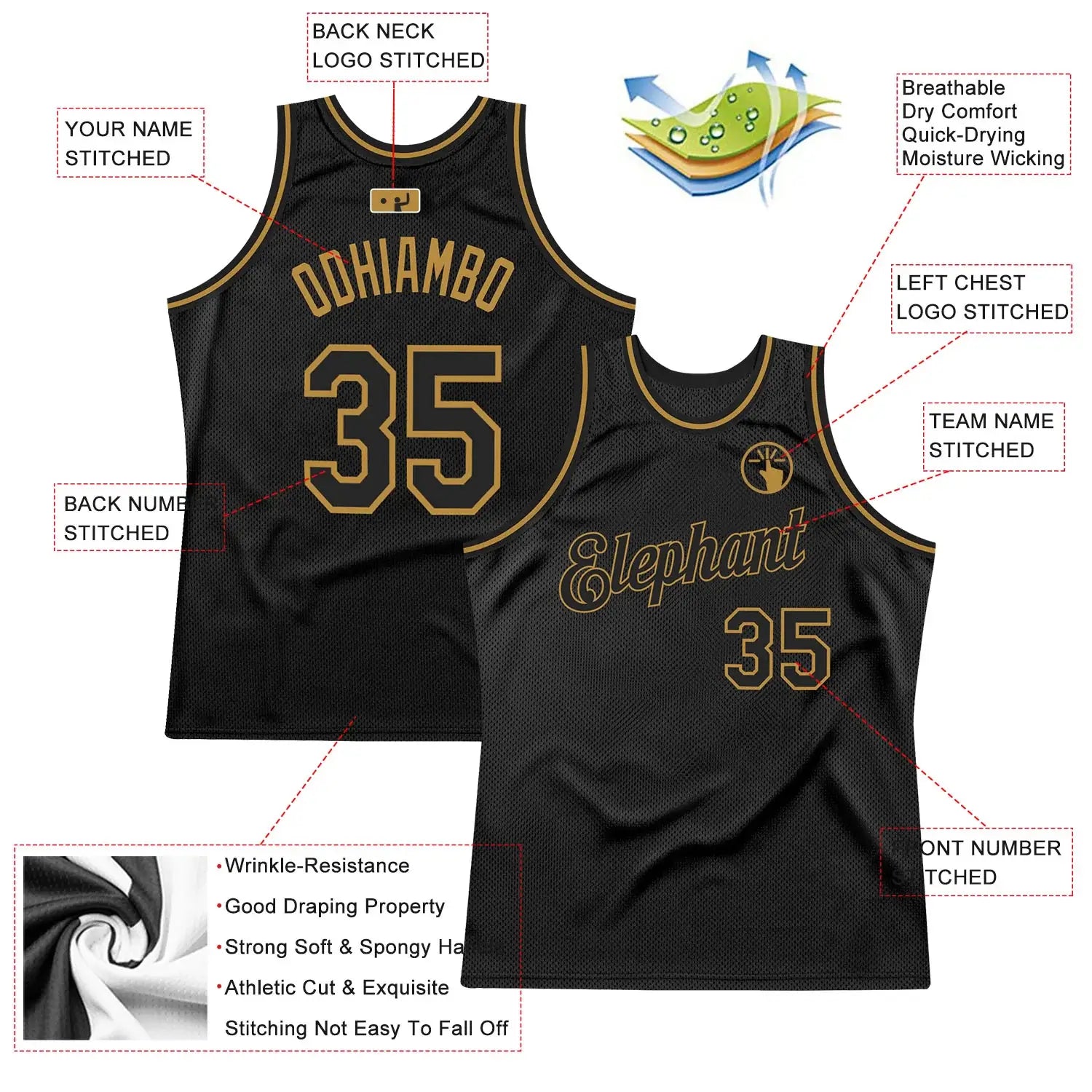 Custom Black and Old Gold Throwback Basketball Jersey Authentic