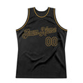 Custom Black and Old Gold Throwback Basketball Jersey Authentic 3
