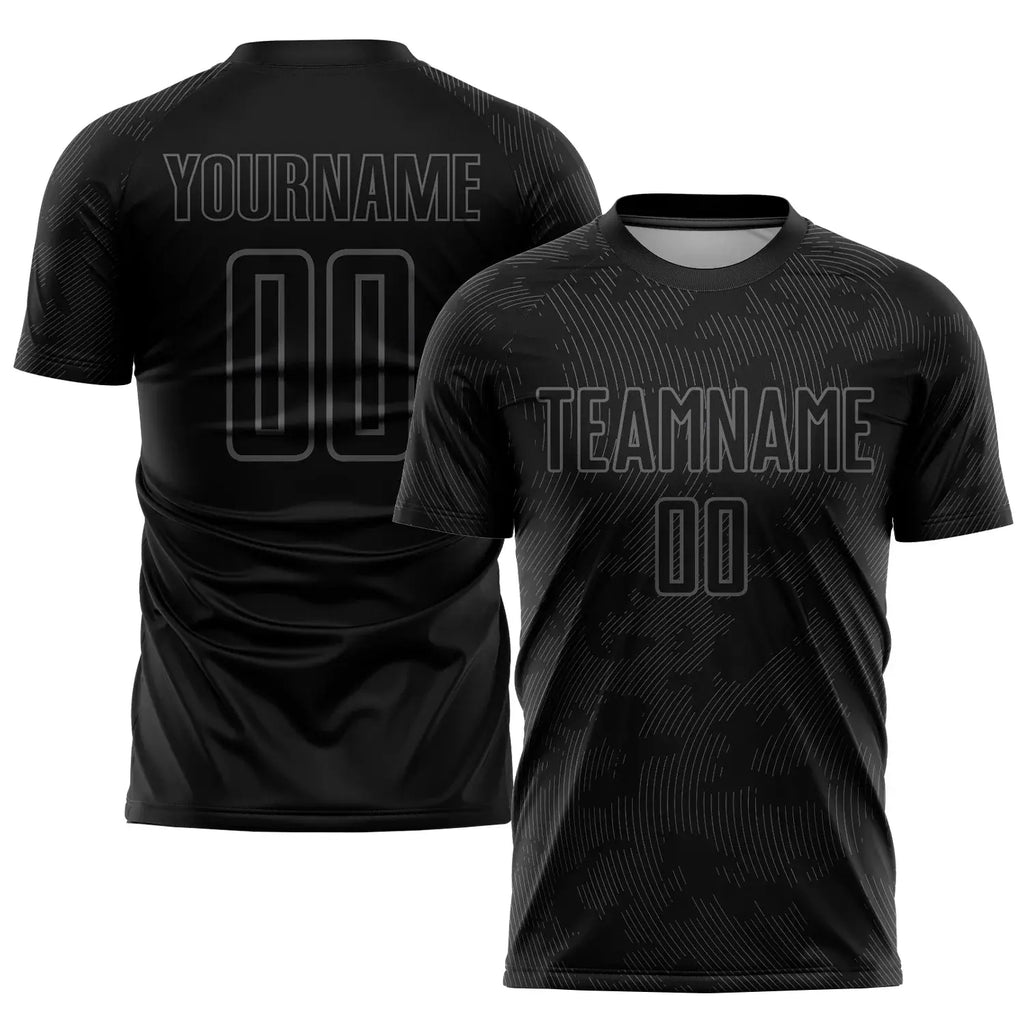 Custom Soccer Jersey Black Gray Sublimation, Team Uniform Kit, Custom Name Number, Unisex Men Women Youth