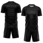 Custom Soccer Jersey Black Gray Sublimation, Team Uniform Kit, Custom Name Number, Unisex Men Women Youth