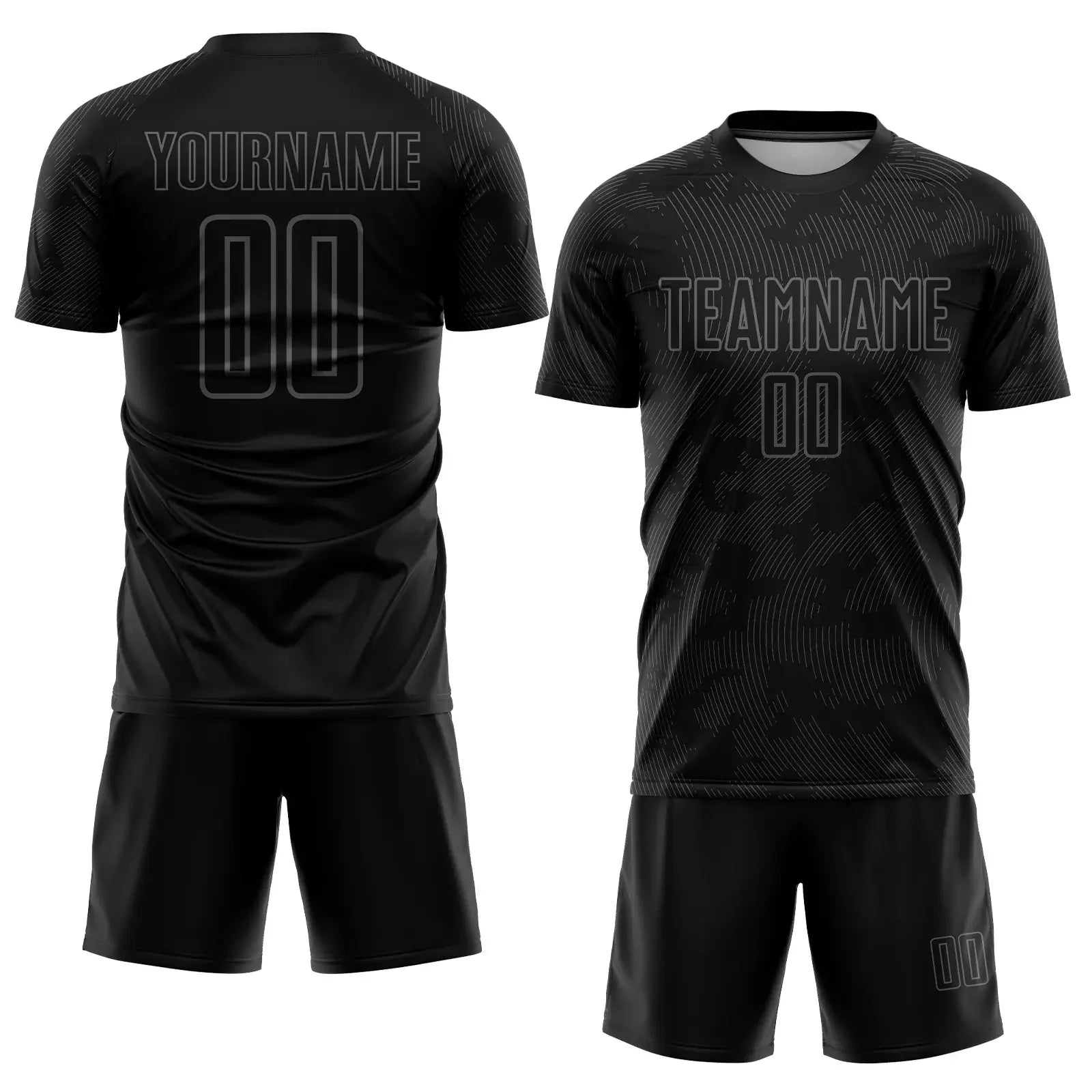 Custom Soccer Jersey Black Gray Sublimation, Team Uniform Kit, Custom Name Number, Unisex Men Women Youth