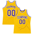 Custom Throwback Basketball Jersey Gold Purple White Sublimation, Team Uniform Kit, Custom Name Number, Unisex Men Women Youth