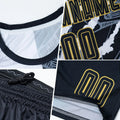 custom graffiti pattern black-old gold scratch sublimation soccer uniform jersey 1