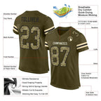Custom Mesh Football Jersey Olive Camo Black Pro Style Sublimation, Custom Name Number, Men Youth Unisex
