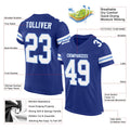 custom royal blue, white and light blue football jersey 2