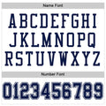 custom white, navy, and accent white football jersey 2
