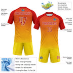 Custom Geometric Shape Volleyball Jersey Yellow Red White Sublimation, Custom Name Number, Women Girls Unisex Youth