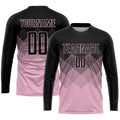 Custom Soccer Jersey Light Pink Black Sublimation, Team Uniform Kit, Custom Name Number, Unisex Men Women Youth