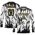 Custom Soccer Jersey White Black Old Gold Sublimation, Team Uniform Kit, Custom Name Number, Unisex Men Women Youth 1