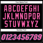 Custom Pinstripe Basketball Jersey Black White Pink Sublimation, Team Uniform Kit, Custom Name Number, Unisex Men Women Youth