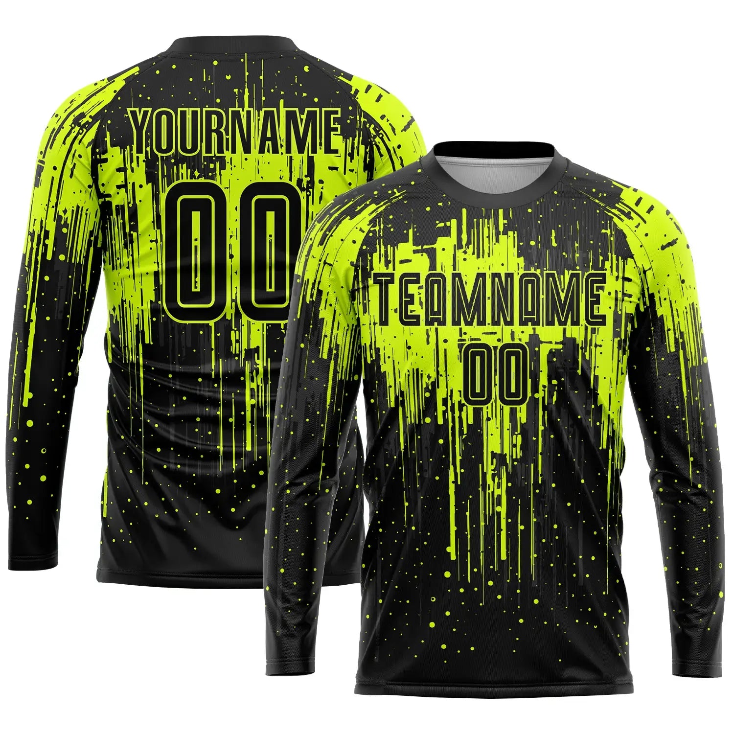 Custom Soccer Jersey Neon Green Black Sublimation, Team Uniform Kit, Custom Name Number, Unisex Men Women Youth