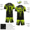 Custom Soccer Jersey Neon Green Black Sublimation, Team Uniform Kit, Custom Name Number, Unisex Men Women Youth 4