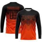 Custom Soccer Jersey Orange Black Gradient Sublimation, Team Uniform Kit, Custom Name Number, Unisex Men Women Youth