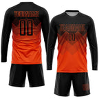 Custom Soccer Jersey Orange Black Gradient Sublimation, Team Uniform Kit, Custom Name Number, Unisex Men Women Youth