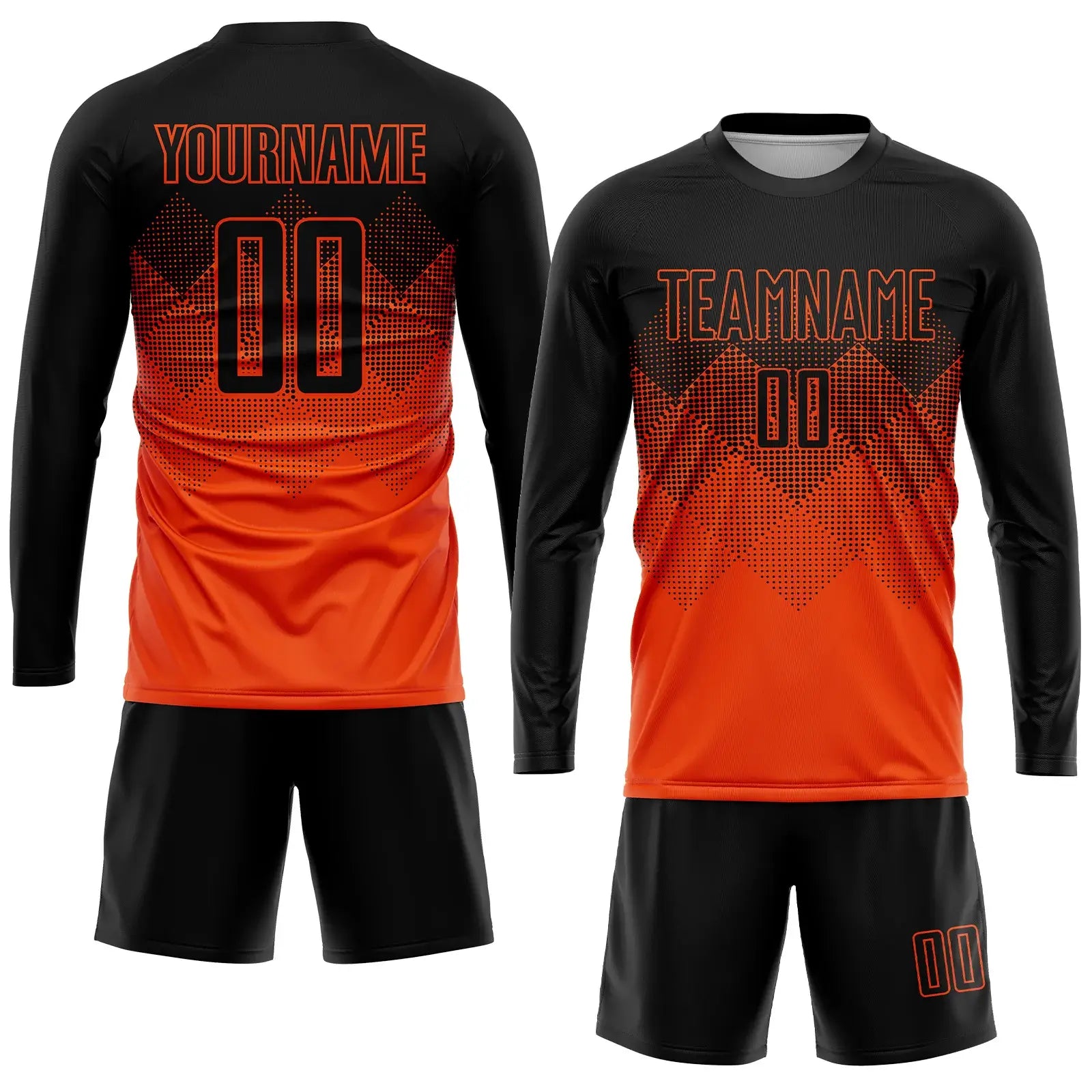 Custom Soccer Jersey Orange Black Gradient Sublimation, Team Uniform Kit, Custom Name Number, Unisex Men Women Youth