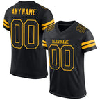Custom Mesh Football Jersey Black Gold Pro Style Sublimation, Custom Name Number, Men Youth Unisex