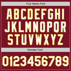 Custom 2-Button Softball Jersey Crimson Red White Gold Sublimation, Custom Name Number, Women Girls Unisex Youth