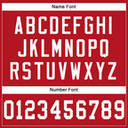 Custom Mesh Football Jersey Red White Pro Style Sublimation, Custom Name Number, Men Youth Unisex