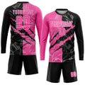 Custom Graffiti Scratch Soccer Jersey Pink Black White Sublimation, Team Uniform Kit, Custom Name Number, Unisex Men Women Youth 2