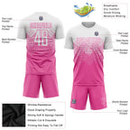 Custom Soccer Jersey Pink White Sublimation, Team Uniform Kit, Custom Name Number, Unisex Men Women Youth