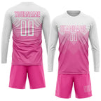 Custom Soccer Jersey Pink White Sublimation, Team Uniform Kit, Custom Name Number, Unisex Men Women Youth