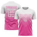 Custom Soccer Jersey Pink White Sublimation, Team Uniform Kit, Custom Name Number, Unisex Men Women Youth
