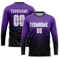 Custom Fade Fashion Soccer Jersey Purple White Black Sublimation, Team Uniform Kit, Custom Name Number, Unisex Men Women Youth