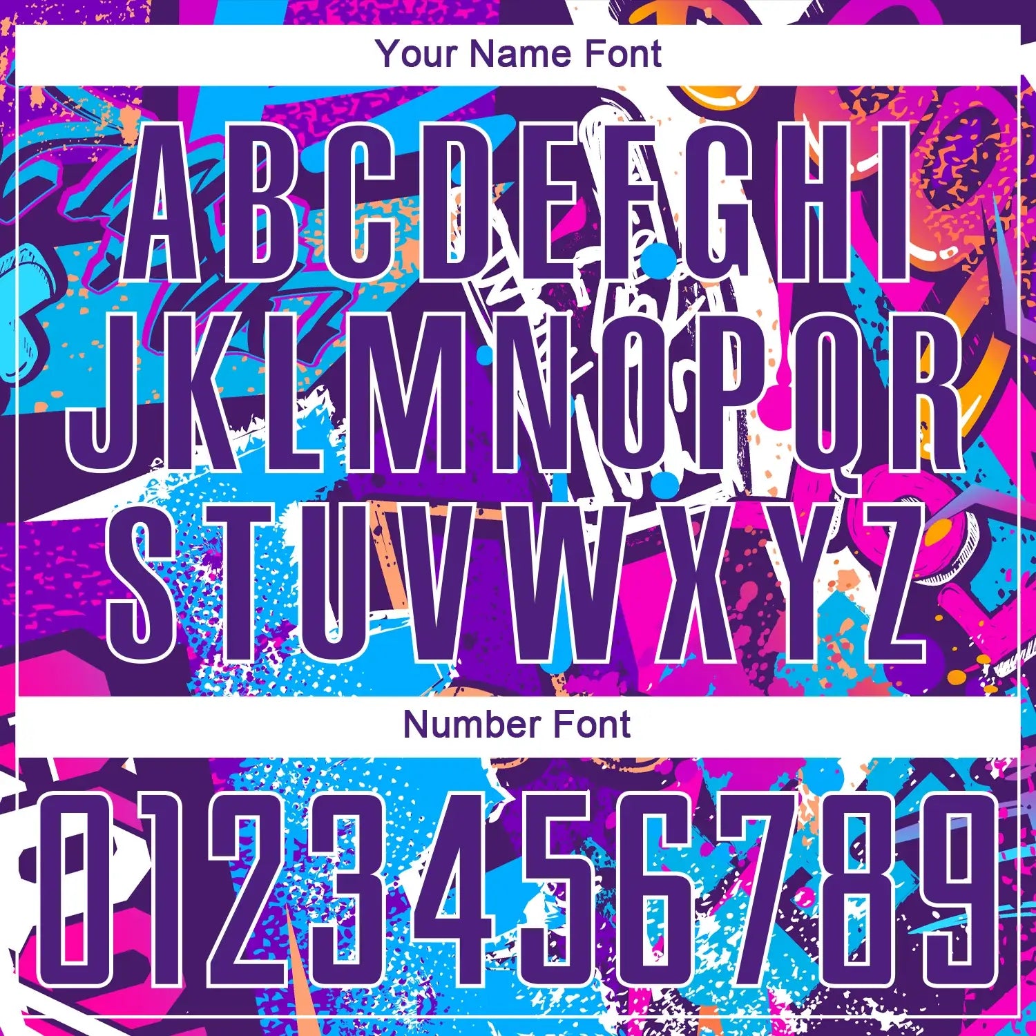 Custom Graffiti Soccer Jersey Purple White Sublimation, Team Uniform Kit, Custom Name Number, Unisex Men Women Youth