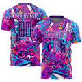 Custom Graffiti Soccer Jersey Purple White Sublimation, Team Uniform Kit, Custom Name Number, Unisex Men Women Youth 3