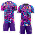Custom Graffiti Soccer Jersey Purple White Sublimation, Team Uniform Kit, Custom Name Number, Unisex Men Women Youth 6