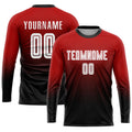 Custom Fade Fashion Soccer Jersey Red White Black Sublimation, Team Uniform Kit, Custom Name Number, Unisex Men Women Youth