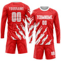 Custom Soccer Jersey Red White Sublimation, Team Uniform Kit, Custom Name Number, Unisex Men Women Youth 2