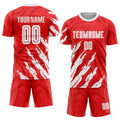 Custom Soccer Jersey Red White Sublimation, Team Uniform Kit, Custom Name Number, Unisex Men Women Youth 6