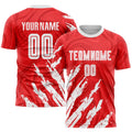 Custom Soccer Jersey Red White Sublimation, Team Uniform Kit, Custom Name Number, Unisex Men Women Youth 3