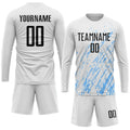 Custom Soccer Jersey White Black Light Blue Sublimation, Team Uniform Kit, Custom Name Number, Unisex Men Women Youth 2