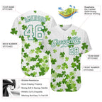 Custom St. Patrick's Day Baseball Jersey White Kelly Green 3D Pattern Sublimation, Custom Name Number, Men Youth Unisex