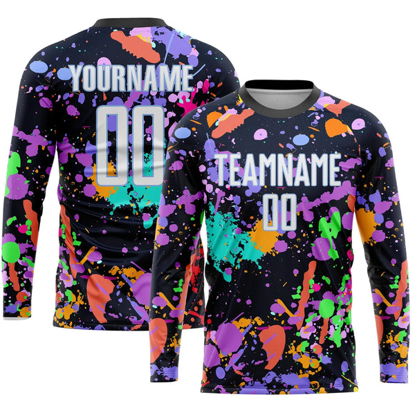 Custom Graffiti Soccer Jersey White Light Blue Sublimation, Team Uniform Kit, Custom Name Number, Unisex Men Women Youth