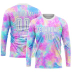 Custom Tie Dye Soccer Jersey White Light Blue Sublimation, Team Uniform Kit, Custom Name Number, Unisex Men Women Youth