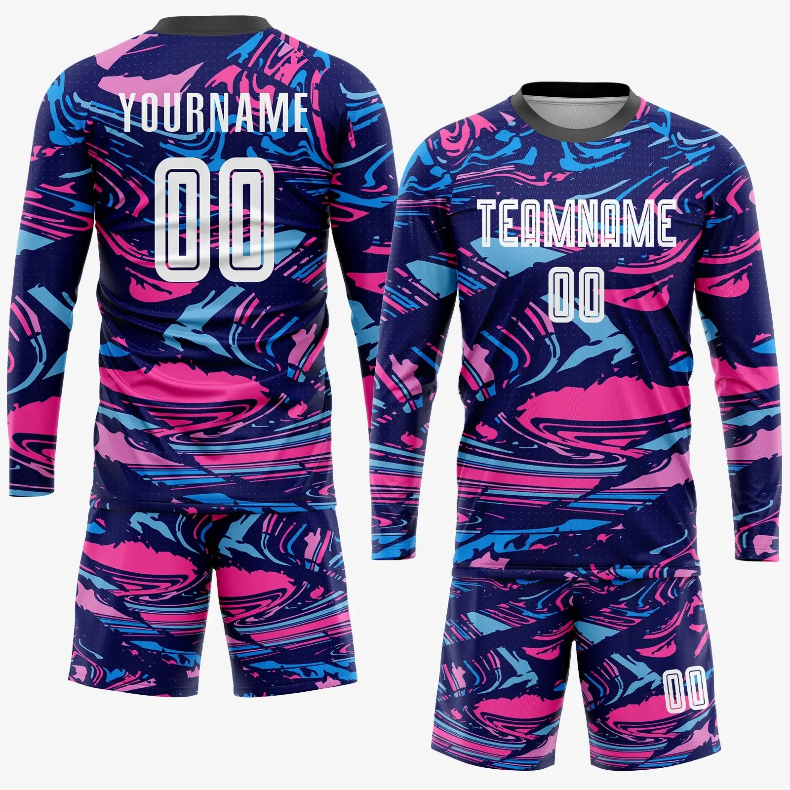 Custom Soccer Jersey White Pink Sublimation, Team Uniform Kit, Custom Name Number, Unisex Men Women Girls Youth