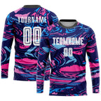 Custom Soccer Jersey White Pink Sublimation, Team Uniform Kit, Custom Name Number, Unisex Men Women Girls Youth