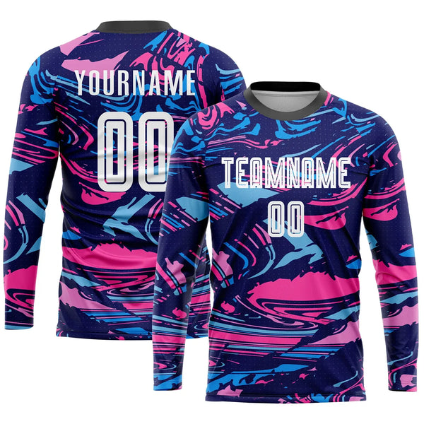 Custom Soccer Jersey White Pink Sublimation, Team Uniform Kit, Custom Name Number, Unisex Men Women Girls Youth