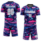 Custom Soccer Jersey White Pink Sublimation, Team Uniform Kit, Custom Name Number, Unisex Men Women Girls Youth