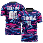 Custom Soccer Jersey White Pink Sublimation, Team Uniform Kit, Custom Name Number, Unisex Men Women Girls Youth