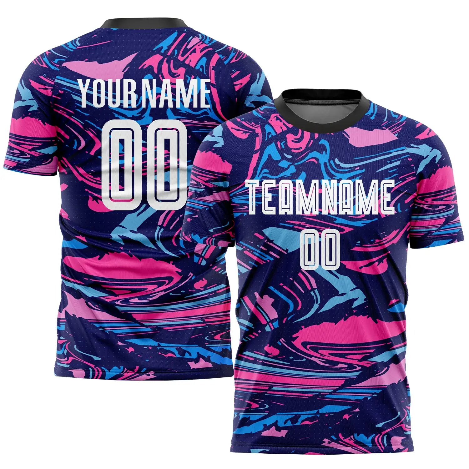 Custom Soccer Jersey White Pink Sublimation, Team Uniform Kit, Custom Name Number, Unisex Men Women Girls Youth