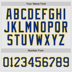 Custom Raglan Pinstripe Baseball Jersey White Navy Gold Sublimation, Custom Name Number, Men Youth Unisex