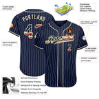 Custom Vintage USA Flag Pinstripe Baseball Jersey Navy White Sublimation, Custom Name Number, Men Youth Unisex